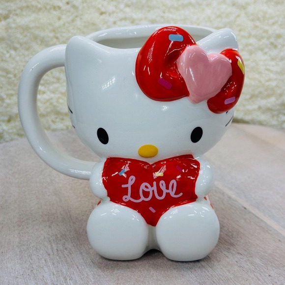 Silver Buffalo Other - Hello Kitty 3D Full Body Mug 20oz Red LOVE Valentine's Cup NEW